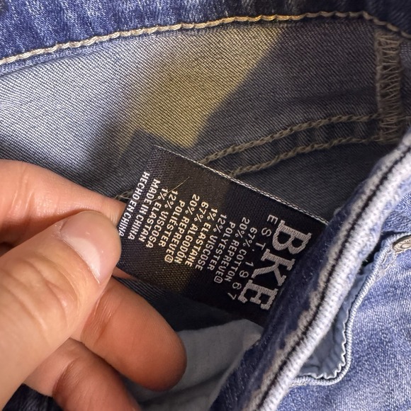 BKE Alec Jeans Mens 28x34 Whisker Straight Light Wash Denim Low Rise Cowboy - Picture 9 of 14